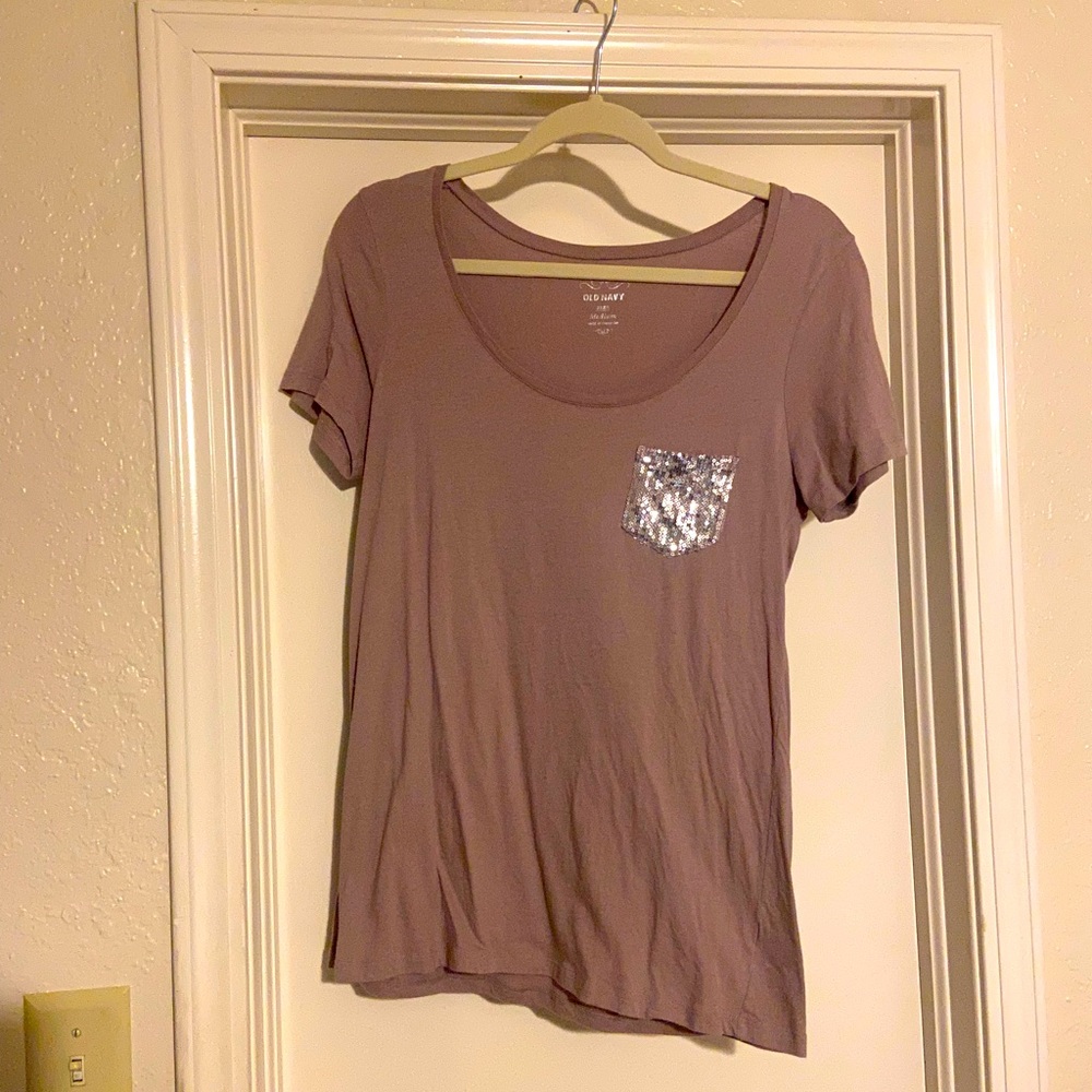 Beige shirt with sequin pocket old navy